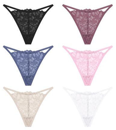 Sth Big String Ficelle Femme Sexy Chic Dentelle éLéGante Lingerie Tanga Femme Dentelle en Lot Belle sous VêTements(M)