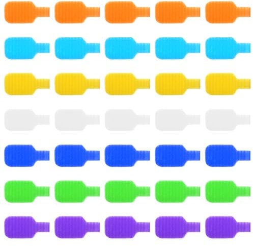 35 PCS Cable Cord Labels Large Size, Cable Labels Multi Color Cord Wire Label Cables Tags and Wires Tags for Electronics, Computers Cables Management and Identification, Assorted Colors