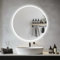 JAMUBOCHE Miroir de salle de bain à LED pour lavabo - 80 cm - Rond - Avec lumières rétroéclairées pour le rasage de la douche - Fixation murale sans buée - Intensité variable - 3 couleurs - IP54