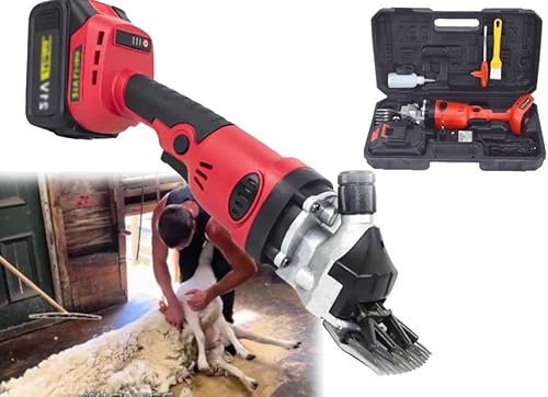 Cisaille à laine au lithium 2000 mAh, tondeuse à laine électrique, tondeuse à laine sans fil, tondeuse robuste pour moutons, chèvres, bovins et autres animaux d'élevage