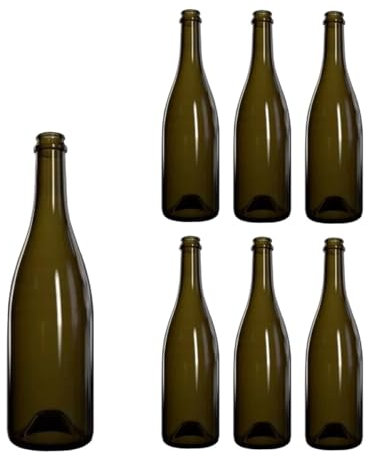 Bottiglia per Vino Vuota, in pacchi da 20 Pezzi Completa di Tappo plastica e gabbietta Metallica