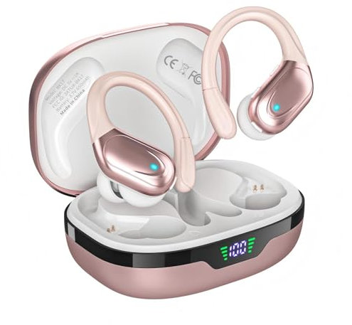 Wireless Earbuds, Bluetooth Headphones, Ear Buds with 80hr Playtime, LED Power Display, Noise Canceling, LED Power Display, IPX7 Waterproof Earphones for Gym/Workout/Sport