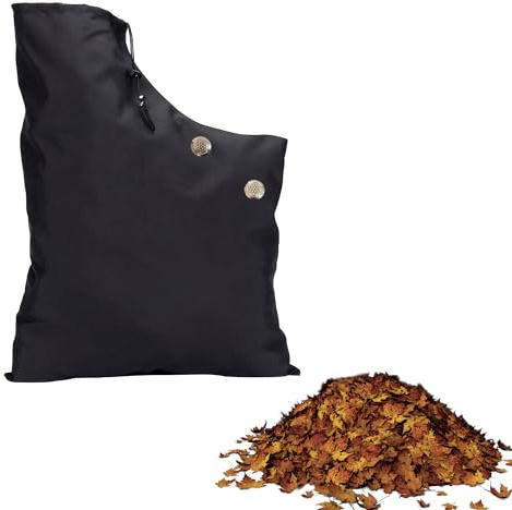 UMLIPOT Fangsack Laubsauger, Laubsauger Fangsack, Universal Ersatz Auffangsack Laubbläser, Schwarz mit Reißverschluss, Dekorative Metallknöpfe (1pcs)