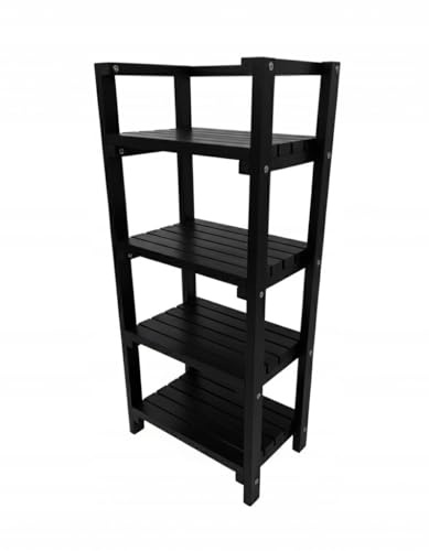 HolzGarden Étagère en Bois 56 x 120 x 35 cm – Étagère de Rangement Jusqu’à 100 kg, Bois de Pin Imprégné, Rayonnage Garage Cave Cuisine, Couleur Palissandre
