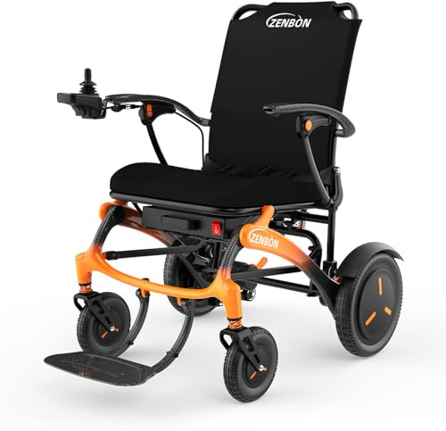 Rollstuhl Elektrisch Faltbar Carbon: Elektrischer Rollstuhl mit Vollgummireifen für Allen Gelände - 25KM Elektrischer Rollstuhl für Senioren bis 150KG
