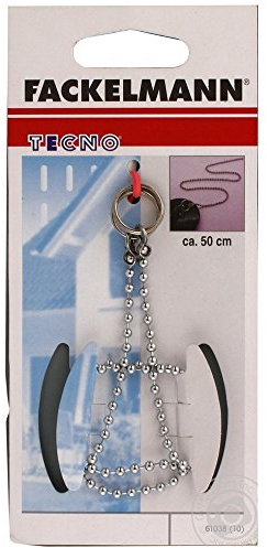 Fackelmann 61038 Chaîne pour Boules Bouchon de Lavabo 50cm en Laiton, Argent