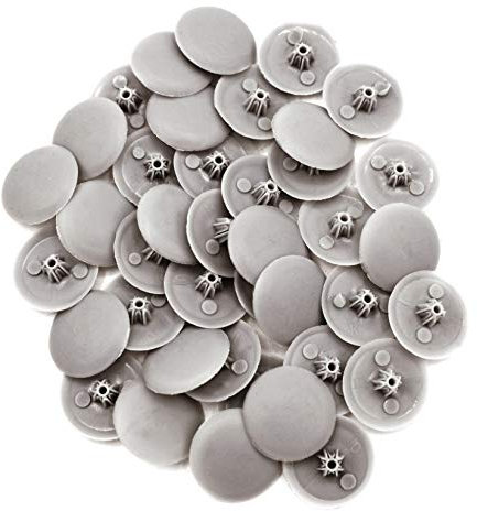 Snap-On Bifix Cover Caps to Use with Phillips Ph2 & Pozidrive Pz2 Pozi Screws - Pack of 50 Biffix Covers : Morning Grey