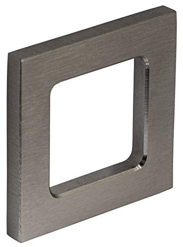 GedoTec Poignée de porte verre Poignée coquille Acier inox mat 1.4301 Poignée entrée pour Portes en verre ANGULAIRE 2 Tailles à Coller fabriqué en Allemagne - 50 x 50 x 6 mm