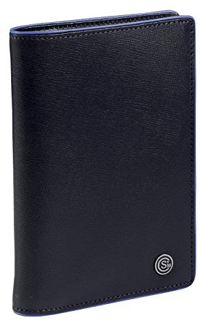 Canal Saint-Martin - Portefeuille pour homme en cuir véritable Bleu marine - Porte-carte homme 11 emplacements - Porte-monnaie homme avec emplacement pour carte d'identité