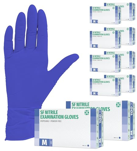 SF Nitrilhandschuhe M Violett – 1000 (10x100) Stück Einweghandschuhe, Einmalhandschuhe, Medizinische handschuhe, Puderfrei, Latexfrei, für Kochen, Putzen, Medizin, Kosmetik, Haushalt