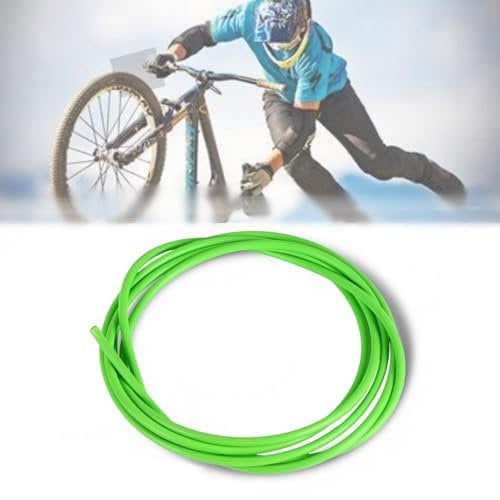 Bike Shift Cable, 2m Brake Lever Cable Housing Hose, Professional Bicycle Shift Wire Accessories for Mountain Road Bicycle(4mm-Green)