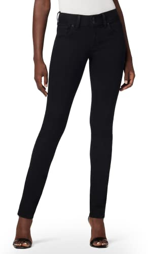 Hudson Jeans Skinny Collin a Vita Media da Donna, con Tasche Posteriori con Patta, Nero, 26W x 32L