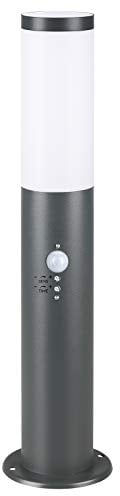 Monzana® Außenlampe mit Bewegungssensor Edelstahl 50cm Hoch E27 Fassung IP44 Wegeleuchte Garten Leuchte Beleuchtung für Außen Boden Outdoor Anthrazit