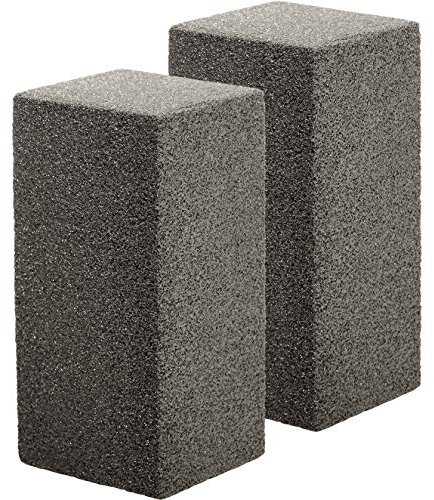 Non Toxic, Restaurant Grade Grill Cleaning Brick 2 Pack. Reusable, Non Scratch Pumice Stone Bricks for Smokers, Flat Top Grills, BBQ Grates, Flattops and Cast Iron. Best Griddle Cleaner Tool Block.