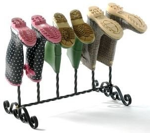 Blacksmith Twist Freestanding 3 Pair Welly Boot Rack Wellington Boot Holder