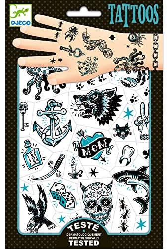 Djeco- Tattoo Dark Side- 50 tatouages environ- 21x14cm