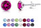 DTPSilver - Damen Ohrringe 925 Sterling Silber und mit Kristallen von Swarovski® Elements 6 mm Runde Ohrstecker - Farbe : Fuchsie