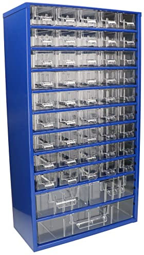 KOTARBAU® Werkstatt-Aufbewahrungsbox mit Schubfächern 306x551x155 Sortierkasten 45K2M1G Kleinteilemagazin Metall Dunkelblau