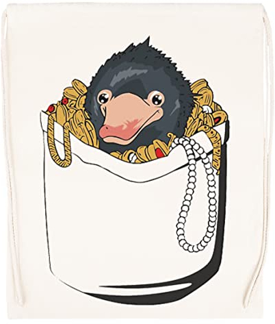Vendax Niffler Im Tasche Beige Turnbeutel mit Kordelzug Drawstring Gym Bag Backpack