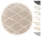 Wohnzimmer Shaggy Teppich Ø120 cm Beige Diamantmuster, Super Soft Moderner Hochflor Teppich