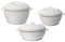 Rishabh Insulated Hot pot Casserole Hot & Cool Food Serving Dish with Lid, Double Wall. Stainless Steel Inside Set of 3 (Size 1500,2000, & 2500ml) (White)