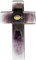 KVN Glas-Kreuz, handgefertigt, ca. 20x12cm, Fisch, violettfarbend