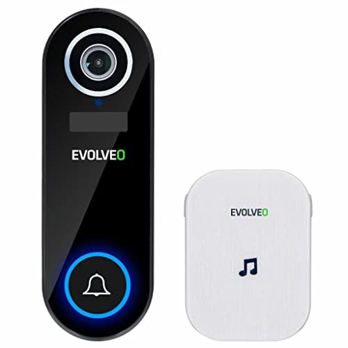 EVOLVEO Ringo DB2 Wireless Smart Video Doorbell + Motion Detection Doorbell Night Vision IP65 Waterproof Outdoor Device MicroSD Card Slot Camera View Angle 130°