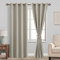 JIUZHEN Vorhang Blickdicht mit Raffhalter Thermogardine Verdunklungsvorhänge Thermo Gardinen Wohnzimmer Hitzeschutz, Taupe, 2 Stück, 260x140cm(HxB)