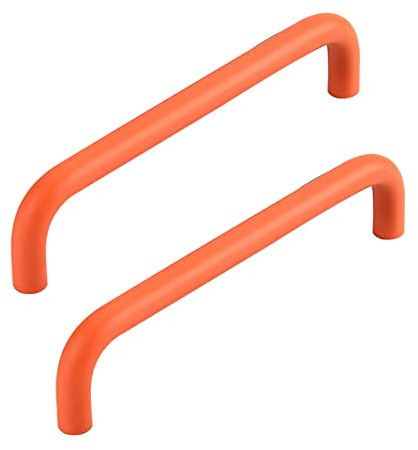 2 Stück Schrankknöpfe Mehrfarbig Türknöpfe für Kinder Bunte Möbelgriffe Aluminiumlegierung SchubladeKnauf für Schränke,Innentüren,Wohnzimmer,U-förmiges Design (Hole distance 160mm,orange)