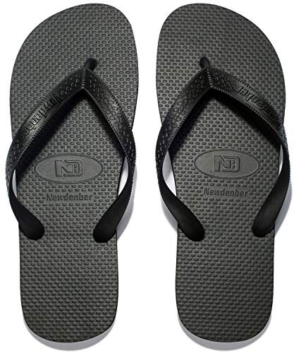 NewDenBer Flip Flops Damen Gummi Zehentrenner Badelatschen Beach Pool Sandalen (37 EU, Schwarz)