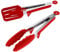 Goalfly Silicone Tongs Set, 26 cm Spatula Tong and 26 cm Food Tong, Kitchen Tongs with Resting Gadget, Suitable for Frying, Cooking, Serving