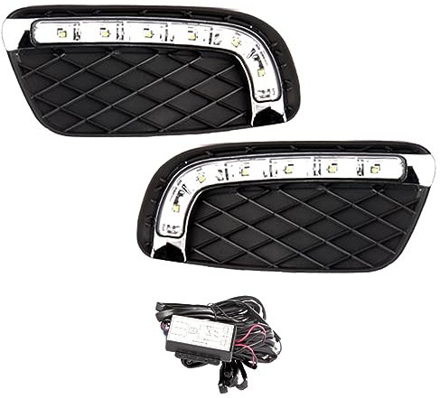 Riloer Luce di marcia diurna DRL,Luci Diurne Drl, Luci di marcia diurna con funzione bidirezionale di streamer a luce gialla Smart Fortwo 2008-2011,Alta Intensità Luminosa