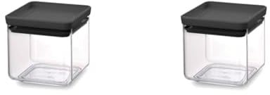 Brabantia Vorratsdose Eckig 0.7L, Tasty+ (Packung mit 2)