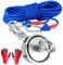 Neodym Magnet Magnetangel Set - 75mm - 500KG Zugkraft Mit 2 M10 Ösen - Bergemagnet Magnetfischen Komplettset mit 20m Seil Wasserfeste Handschuhe zum Magnet Fischen