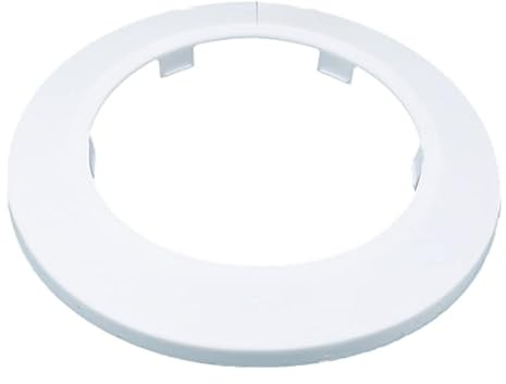 Indprod Passend für 7,5 cm Außendurchmesser, Flansch, Wasserrohrabdeckung, Dekoration, weiße Rohrabdeckung, Heizkörper, PP-Kunststoff, 75 mm, Rosettenmanschette für Wandrohr, Rohrdekoration, 2 Stück