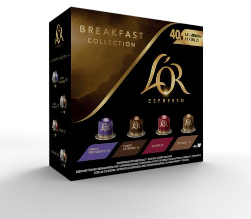 L'OR Espresso Breakfast Coffee Pods x40, Pack of 5, Total 200 Capsules