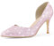 Perphy Glitzer-Pumps mit spitzer Zehenpartie, Slipper, Stiletto-Absätze, Pumps für Damen, Pink, 38 EU