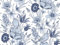 GLOW4U Carta da parati con uccelli blu e fiori, carta da parati vintage con motivo floreale, per pareti, camera da letto, cucina, bagno, armadi, mensole, cassettiere, mobili, 45 x 300 cm