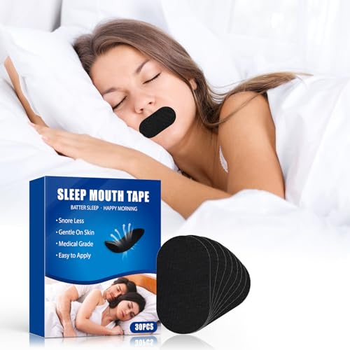 Ballphl Mundpflaster gegen Schnarchen-Mouth Tape for sleeping,Anti schnarch Unterstützung,Schnarchstopper mit Stärke auf für Bartträger,Mundpflaster schlafen(30xSchwarze)