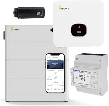 10 KW Wechselrichter mit 7,56 kW Speicher PV Anlage Set Growatt