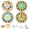 Pasdrucn 4 Stück DIY-Mosaik-Untersetzer-Set, Mosaik Untersetzer Bastelbedarf, Mosaik Bastelset Kinder Erwachsene, Porzellan-Mosaik -Kit Für Die Herstellung Von Untersetzern (Runden)
