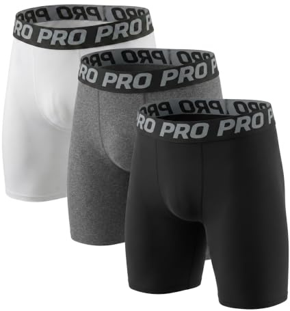 LANBAOSI 3 Mutande Compressive Uomo Boxer Sportivi per Corsa Palestra Allenamento Stratto Termico Aderente