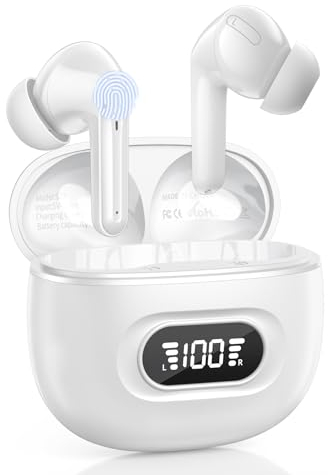 AsiceSound Bluetooth Kopfhörer, Kopfhörer Kabellos Bluetooth 5.3 In Ear Kopfhörer, 72 Std, LED-Anzeige, ENC Lärmreduzierung, HiFi Stereo Ohrhörer, IPX8 Wasserdicht Ohrhörer