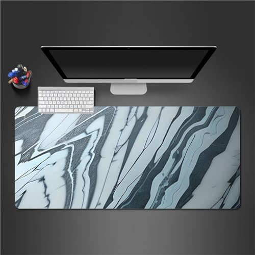 Rayures Grises Tapis de Souris 700x400mm XXL Mousepad,Grand Tapis de Bureau,avec Base en Caoutchouc antidérapante résistant à l'eau Surface,Vitesse et la précision Améliorées pour Gamer