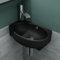Mai & Mai Petit Lavabo Suspendu Noir Vasque en Céramique Lave Mains WC Salle de Bain BR001R