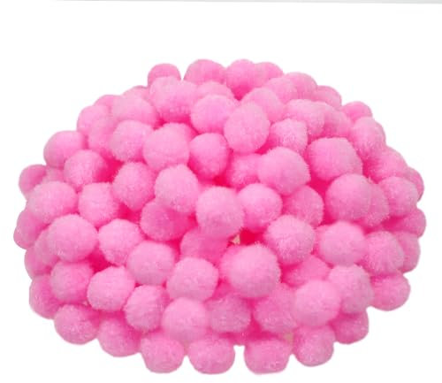 TOAOB 300pcs Craft Pompoms Loisirs Creatifs Rose Clair 2cm Gros Pompons Artisanale Moelleux pour Bricolage Fournitures Décorations Couture Guirlandes Franges Projets et Artisanat