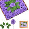 Rose Schiuma Viola,Teste di Fiori Artificiali 25 Pezzi,Rose Finte Schiuma Teste di Rose Con Foglie,Rosa Artificiali in Gommapiuma per Matrimonio Bouquet Sposa Torte DIY Cimitero Decorazioni