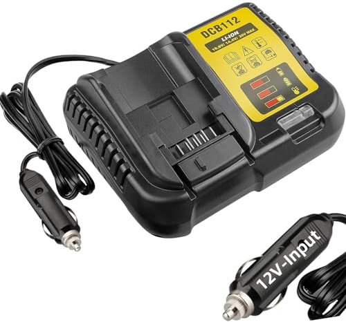 Replacement for Dewalt DCB112 Battery Charger,20VMAX 18V12V10.8V Multi Voltage Portable Mini Fast Car Charger,for Dewalt DIY Charger Adapter Rapid Batteries Chargeur(Cigarette Lighter Plug)