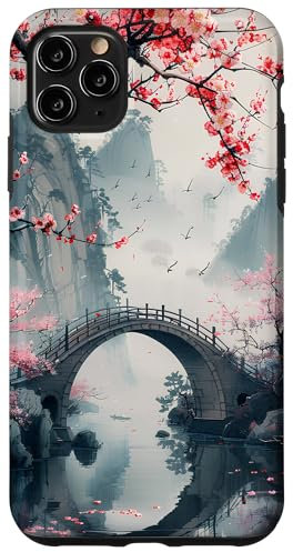 Japanese Cherry Blossom Landscape Case for iPhone 11 Pro Max