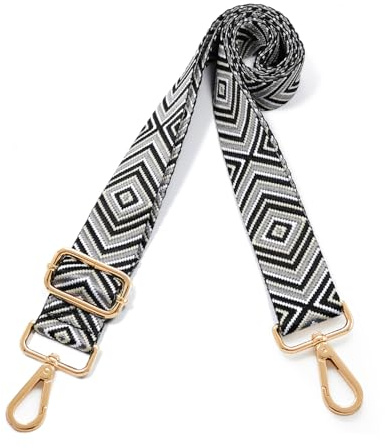 Kolti Purse Strap Replacement Crossbody Handbag Stripe Wide Adjustable, Gold Buckle-402, 30” to 62”